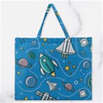 About-space-seamless-pattern Zipper Large Tote Bag