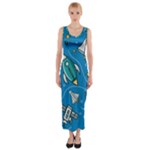 About-space-seamless-pattern Fitted Maxi Dress