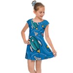 About-space-seamless-pattern Kids  Cap Sleeve Dress