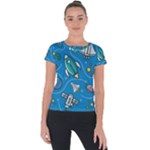 About-space-seamless-pattern Short Sleeve Sports Top 