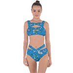 About-space-seamless-pattern Bandaged Up Bikini Set 