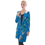 About-space-seamless-pattern Hooded Pocket Cardigan