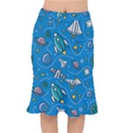 About-space-seamless-pattern Short Mermaid Skirt