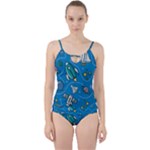 About-space-seamless-pattern Cut Out Top Tankini Set