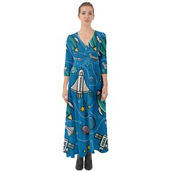 Button Up Boho Maxi Dress 