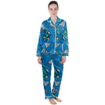 About-space-seamless-pattern Women s Long Sleeve Satin Pajamas Set	