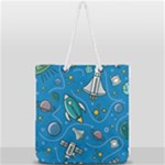 About-space-seamless-pattern Full Print Rope Handle Tote (Large)