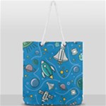 About-space-seamless-pattern Full Print Rope Handle Tote (Large)