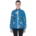 About-space-seamless-pattern Women s High Neck Windbreaker