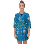 About-space-seamless-pattern Half Sleeve Chiffon Kimono