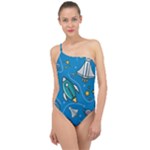 About-space-seamless-pattern Classic One Shoulder Swimsuit