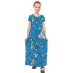 About-space-seamless-pattern Kids  Short Sleeve Maxi Dress