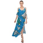 About-space-seamless-pattern Maxi Chiffon Cover Up Dress