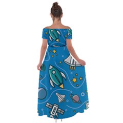 Off Shoulder Open Front Chiffon Dress 