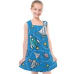 About-space-seamless-pattern Kids  Cross Back Dress