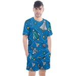 About-space-seamless-pattern Men s Mesh Tee and Shorts Set