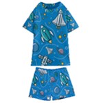 About-space-seamless-pattern Kids  Swim Tee and Shorts Set