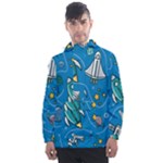 About-space-seamless-pattern Men s Front Pocket Pullover Windbreaker