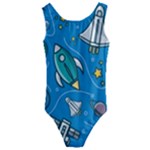 About-space-seamless-pattern Kids  Cut-Out Back One Piece Swimsuit