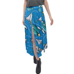 Velour Split Maxi Skirt 