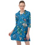 About-space-seamless-pattern Mini Skater Shirt Dress