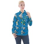 About-space-seamless-pattern Women s Long Sleeve Pocket Shirt