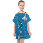 About-space-seamless-pattern Kids  One Piece Chiffon Dress