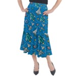 About-space-seamless-pattern Midi Mermaid Skirt