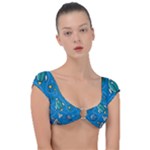 About-space-seamless-pattern Cap Sleeve Ring Bikini Top