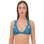 About-space-seamless-pattern Double Strap Halter Bikini Top