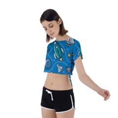 Tie Back Short Sleeve Crop T-Shirt 