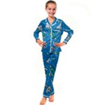 About-space-seamless-pattern Kids  Satin Long Sleeve Pajamas Set