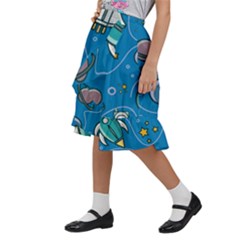 Kids  Ruffle Flared Wrap Midi Skirt 