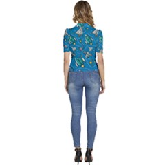 Puffed Short Sleeve Button Up Jacket 