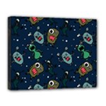 Monster-alien-pattern-seamless-background Canvas 14  x 11  (Stretched)