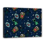 Monster-alien-pattern-seamless-background Canvas 16  x 12  (Stretched)