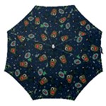 Monster-alien-pattern-seamless-background Straight Umbrellas