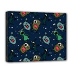 Monster-alien-pattern-seamless-background Deluxe Canvas 20  x 16  (Stretched)