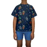 Monster-alien-pattern-seamless-background Kids  Short Sleeve Swimwear