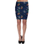 Monster-alien-pattern-seamless-background Bodycon Skirt