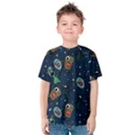 Monster-alien-pattern-seamless-background Kids  Cotton Tee