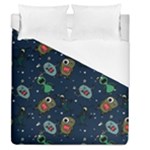 Monster-alien-pattern-seamless-background Duvet Cover (Queen Size)