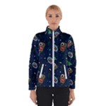 Monster-alien-pattern-seamless-background Women s Bomber Jacket