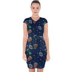 Capsleeve Drawstring Dress  