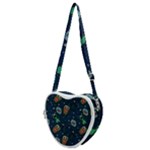 Monster-alien-pattern-seamless-background Heart Shoulder Bag