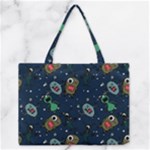 Monster-alien-pattern-seamless-background Zipper Medium Tote Bag