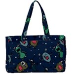 Monster-alien-pattern-seamless-background Canvas Work Bag