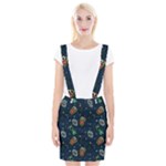 Monster-alien-pattern-seamless-background Braces Suspender Skirt