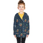 Monster-alien-pattern-seamless-background Kids  Double Breasted Button Coat