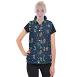 Monster-alien-pattern-seamless-background Women s Button Up Vest